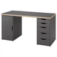 Письмовий стіл, сірий/під дерево, 140x60 см LAGKAPTEN/ALEX IKEA 895.853.95 - зображення 1