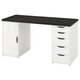 Письмовий стіл, чорно-коричневий/білий, 140x60 см LAGKAPTEN/ALEX IKEA 295.215.56 - зображення 1