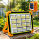Аккумуляторный прожектор PowerBank с солнечной панелью / Светодиодный Solar LED фонарь 2400mAh - изображение 1