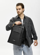 Элегантный комбинированный мужской рюкзак Sambag Zard X под ноутбук 16" из водоотталкивающей ткани для обучения черный - изображение 3