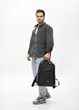Элегантный комбинированный мужской рюкзак Sambag Zard X под ноутбук 16" из водоотталкивающей ткани для обучения черный - изображение 7