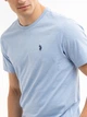 Футболка хлопковая длинная мужская U.S. Polo Assn 113904-0400A(Surf Blue Heather) M Голубая (786665249854) - зображення 4