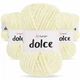 Упаковка YarnArt Dolce, Сливочный №856, 5шт - 5 мотков по 100 г 120 м, плюшевая пряжа для игрушек, пледов и аксессуаров, 100% микрополиэстер - изображение 1