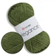 Пряжа YarnArt Elegance Зелёный Хаки №113, хлопчатобумажная пряжа 50 г 130м с люрексом ЯрнАрт Элеганс - изображение 1
