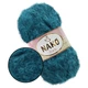 Nako Paris, Бирюза №10328, фантазийная пряжа с длинным ворсом, 100 г / 245 м, 40% премиум акрил / 60% полиамид, для одежды, аксессуаров и декора - изображение 1