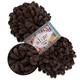 Alize Puffy Fine, Каштан №26 (100г/14м) плюшевая нитка с готовыми петлями для вязания руками пледа игрушек и балаклавы, Ализе Пуффи Файн - изображение 1