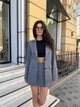 Женский классический костюм пиджак+юбка-шорты графитового цвета 39119 44/46 - изображение 4