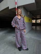 Костюм женский прогулочный в клетку графитового цвета 39126 42/48 - изображение 4