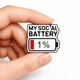 Значок-пин BROCHE брошь бижутерия Батарейка My Social Battery 1% белый BRGV115598 - изображение 4