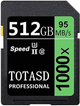 Карта памяти TOTASD 1000X SDXC 512 ГБ UHS-I U3 V30 Class 10, до 95 МБ/с, для 4K видео и фотокамер - изображение 2