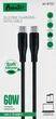 USB кабель Avantis AC-87cc PD Силиконовый черный 1 метр 60W Type-c к Type-c - изображение 2