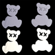 Світловідбивні термопатчі «Ведмедик KAWS-style» 4 шт. термопатчі для одягу — підвищення видимості та безпеки в сутінку - зображення 2
