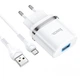 Мережевий зарядний пристрій HOCO N1 Ardent single port charger Micro USB cable 12W White - изображение 1