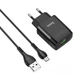 Мережевий зарядний пристрій HOCO C72Q Glorious single port charger Micro USB cable 18W Black - зображення 1