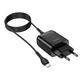 Мережевий зарядний пристрій HOCO C72Q Glorious single port charger Micro USB cable 18W Black - зображення 2