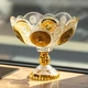 Фруктовница стеклянная на ножке тарелка для фруктов Gold Glass 25 см ваза для фруктов Золотистый - изображение 2