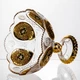 Фруктовница стеклянная на ножке тарелка для фруктов Gold Glass 25 см ваза для фруктов Золотистый - изображение 7
