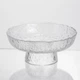 Фруктовниця скляна на ніжці тарілка для фруктів Ice Textured 15×7 см цукерниця ваза для фруктів Прозорий - зображення 3