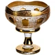 Фруктовница стеклянная на ножке тарелка для фруктов Bohemia Gold 26 см ваза для фруктов Золотистый - изображение 1