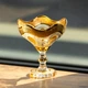 Фруктовница стеклянная на ножке тарелка для фруктов Bohemia Gold 25×27 см ваза для фруктов Золотистый - изображение 2