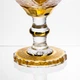 Фруктовница стеклянная на ножке тарелка для фруктов Bohemia Gold 25×27 см ваза для фруктов Золотистый - изображение 7