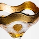 Фруктовница стеклянная на ножке тарелка для фруктов Bohemia Gold 25×27 см ваза для фруктов Золотистый - изображение 8