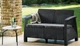Садовий диван 2-місний Keter Corfu Love Seat графіт (258973) — пластиковий ротанг для тераси та балкона - изображение 4