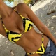 Жіночий роздільний купальник бікіні шторки з трикутними чашками та плавками бразиліана S жовтий - зображення 3