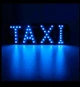 Яркая светодиодная табличка TAXI такси с кнопкой 19 х 6.3см и USB универсальная авто подсветка на лобовое стекло на присосках. Цвет синий - изображение 4