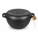 Казан узбецький чавунний WOK з кришкою-сковородою 12 л чавунний Maysternya підходить для індукційних плит - зображення 2