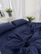 Комплект постельного белья DARK BLUE (синий, однотонный) Евро 200х220 см - изображение 3