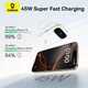Павербанк Baseus 20000mAh 45W Павербанк Baseus EnerFill FC31 Qpow 3 зі швидкою зарядкою, Портативний зовнішній акумулятор, порти 1USB/1Type-C, LED-дисплей, вбудовані кабелі Type-C/Lightning (E0028D01) Білий - зображення 8