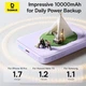Павербанк Baseus 10000 mAh 22.5W Павербанк Baseus EnerFill FM11 Ultra-Mini с быстрой и беспроводной зарядкой Qi, Портативный внешний аккумулятор, порт Type-C, LED-индикатор Фиолетовый - изображение 11