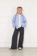 Джинсы wide leg для девочек 116 цвет серый YUKI ЦБ-00298796 - изображение 1