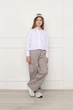 Рубашка укороченная с длинным рукавом для девочек 140 цвет белый YUKI ЦБ-00295944 - изображение 2