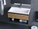 Тумба лакированная, подвесная Luxor Bianko 80 Дуб, с умывальником Imperio Low 80 - изображение 1