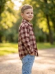 Сорочка дитяча 071057 клітинка унісекс "Fashion Kids" бордова з бежевим 110 р-р - зображення 4
