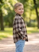 Сорочка дитяча 071058 allo клітинка унісекс "Fashion Kids" коричнева з бежевим 130 р-р - изображение 3
