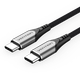 Кабель Type-C-Type-C Vention TPE Nylon PD 60W 3A 480Mps Nickel-Plated 1.5m Grey (TADHG) - зображення 1