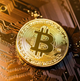 Сувенірна металева монета Bitcoin, Біткоїн - зображення 1