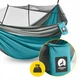 Туристический гамак Mountain Goat 270 x 140 см с москитной сеткой, одноместный, подвесной Grey/Turquoise (P-5905973408011) - изображение 4