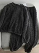 Піжама жіноча з флісу темно сіра Oversize S-L 040006 - зображення 1