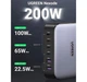 Зарядное устройство UGREEN CD271 Nexode 200W 4xType-C PD, 2xUSB-A GaN Desktop Charger Gray (40914) - изображение 3