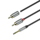 Аудио-кабель RCA 2xRCA 3.5mm длина 1.55м цвет Металлический серый Hoco UPA10 - изображение 9