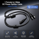 Кабель живлення DC 1 Female to 2 Male 5.5 mmx2.1mm довжина 1 м колір чорний - зображення 6