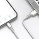 Дата кабель USB 2.0 AM to Lightning 1.0m Cafule Series Metal 2.4A White Baseus (CALJK-A02) - изображение 10