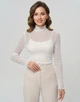 Жіноча прозора кофтинка-сітка з ефектом «жатка» Honey Fashion Accessories S/М білий (10-143) - зображення 1