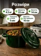 Кокотниця каструля чавунна емальована 2.5 л жаровня гусятниця для гасіння та запікання 5 мм товщина для всіх видів плит Зелений - зображення 3