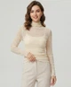 Жіноча прозора кофтинка-сітка з ефектом «жатка» Honey Fashion Accessories S/М бежевий (10-143) - зображення 1