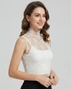 Прозорий мереживний кроп-топ із коміром-стійкою Honey Fashion Accessories XS/S білий (10-138) - зображення 2